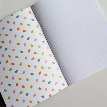 Carnet A5 – Reliure agrafée - Bouquet Rose & Marine