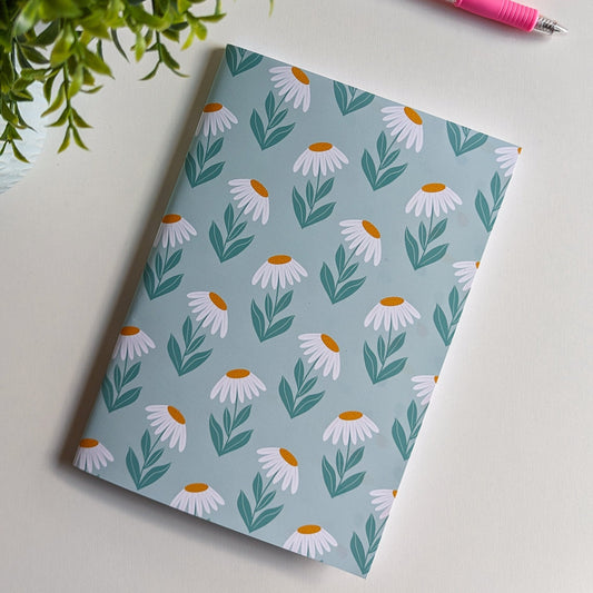 Carnet agrafé ligné - Marguerites Rétro - A5 ou A6