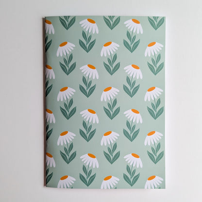 Carnet A5 - Reliure agrafée - Marguerites Rétro