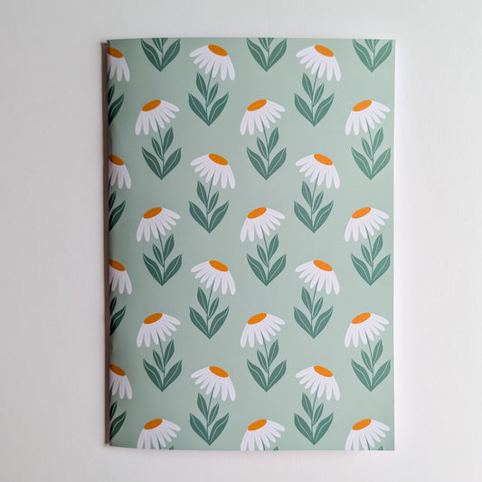 Carnet A5 - Reliure agrafée - Marguerites Rétro