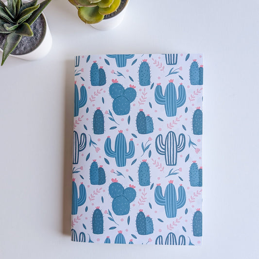 Carnet agrafé ligné -Cactus & Fleurs - A5 ou A6