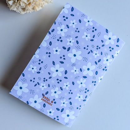 Carnet agrafé ligné -Petites fleurs -Violet - A5 ou A6