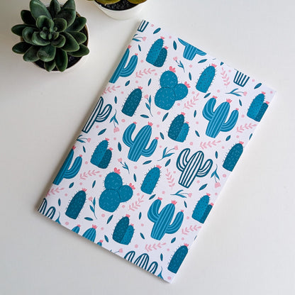 Carnet A5 - Reliure agrafée - Cactus & Fleurs