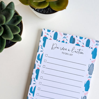 To-Do Liste 10x21 cm - Cactus & Fleurs
