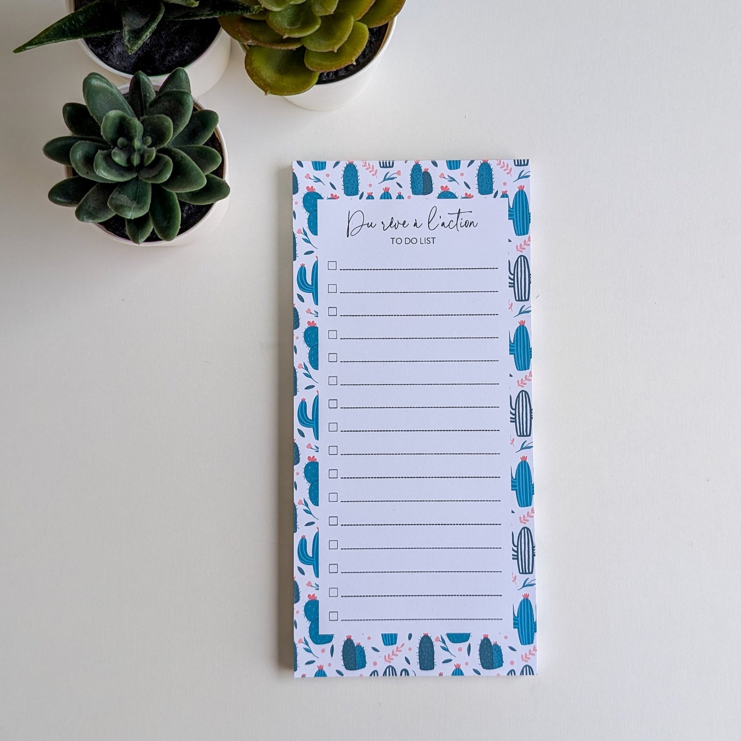 To-Do Liste 10x21 cm - Cactus & Fleurs