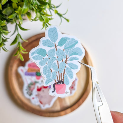 Sticker – Chat caché dans sa plante