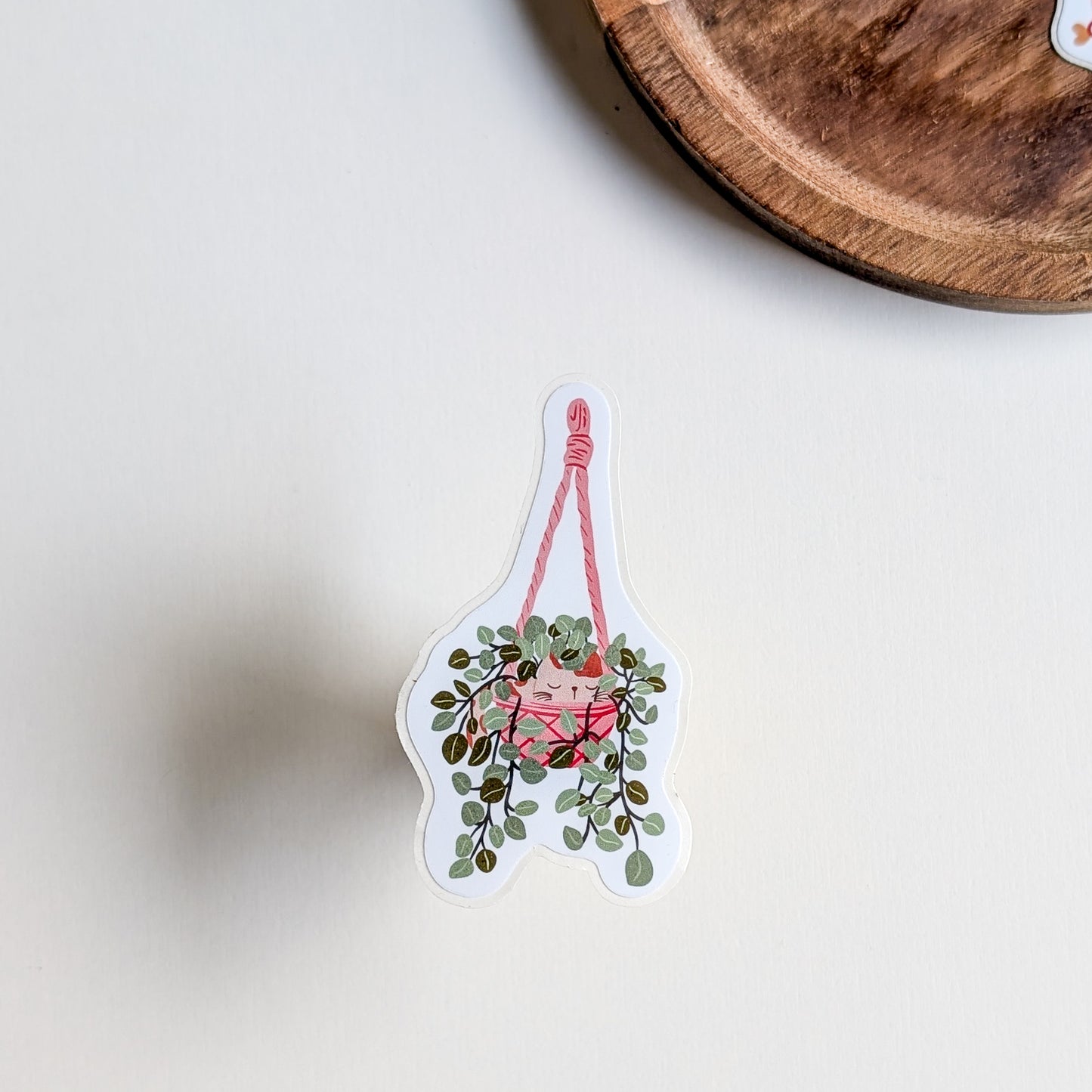 Sticker – Chat dans une plante suspendue