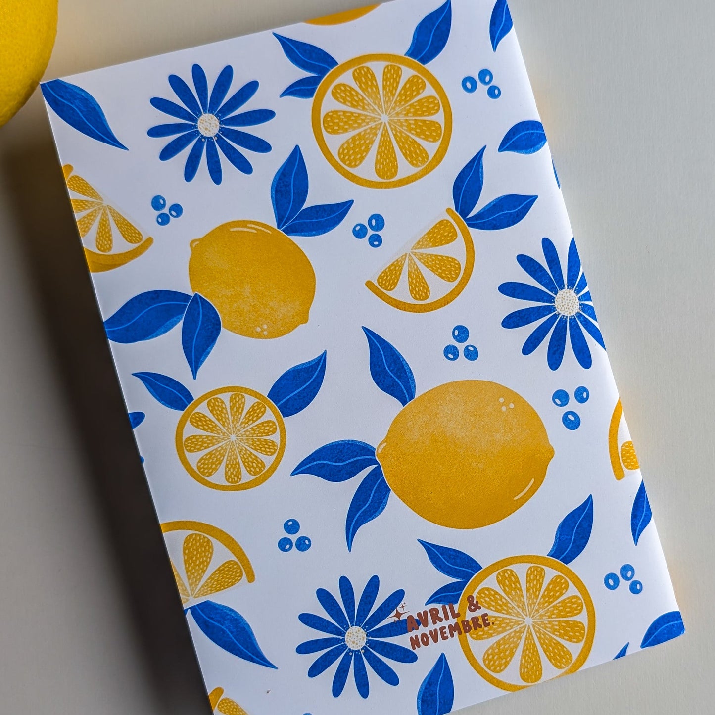 Carnet A5 - Reliure agrafée - Citrons