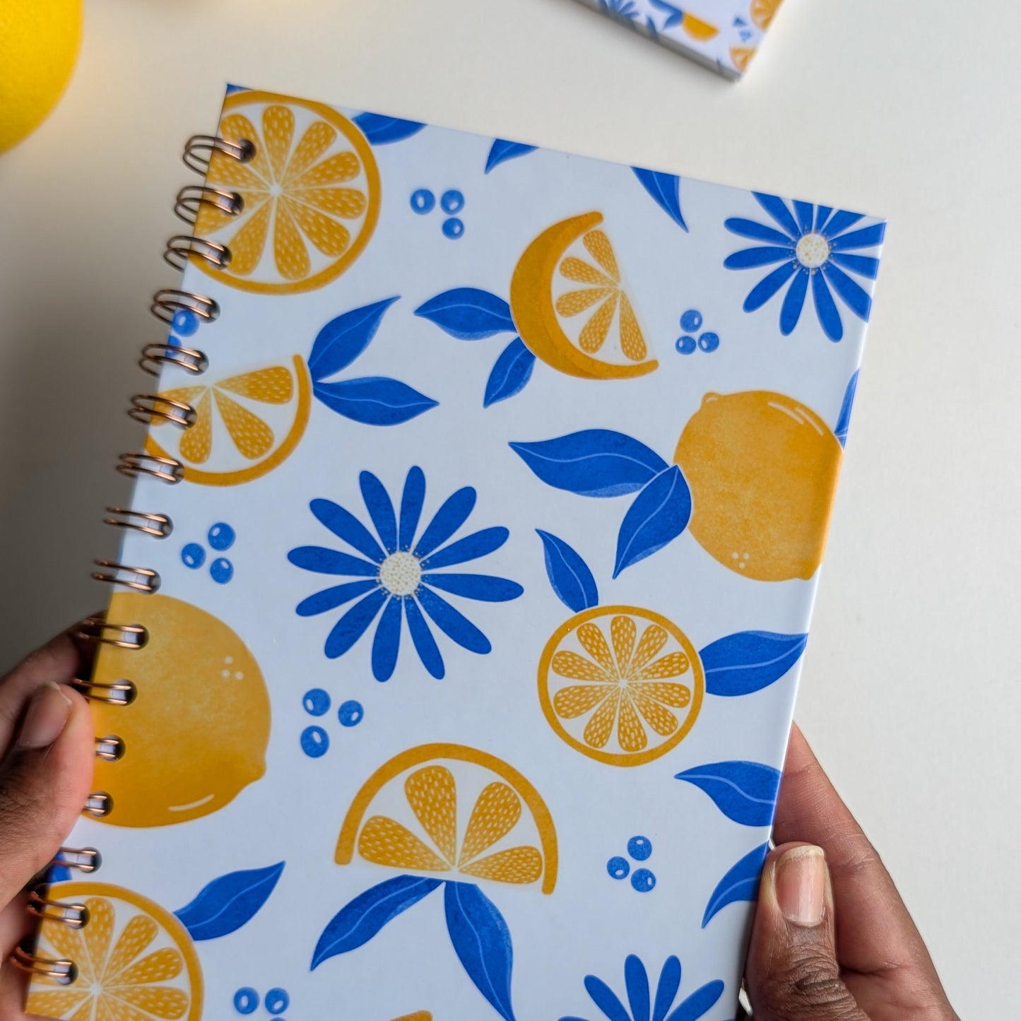 Carnet A5 - Reliure à spirale - Citrons