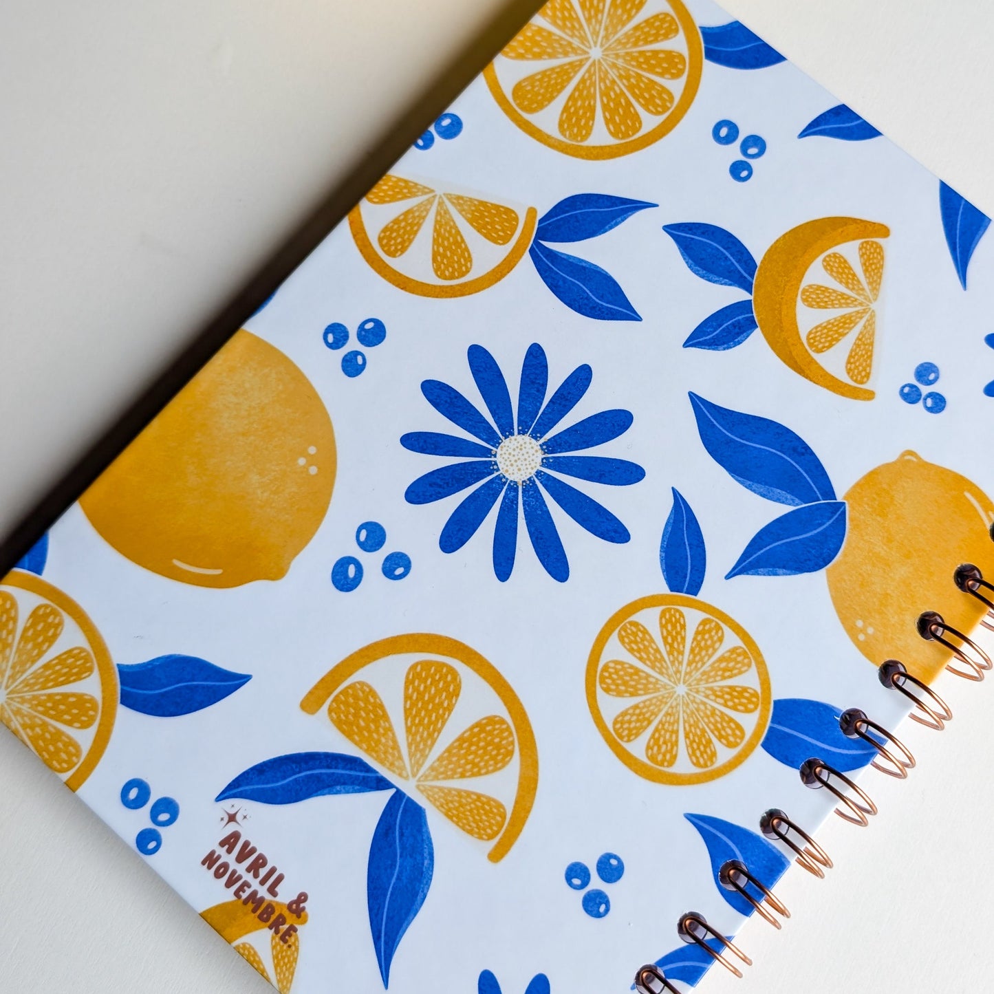 Carnet A5 - Reliure à spirale - Citrons