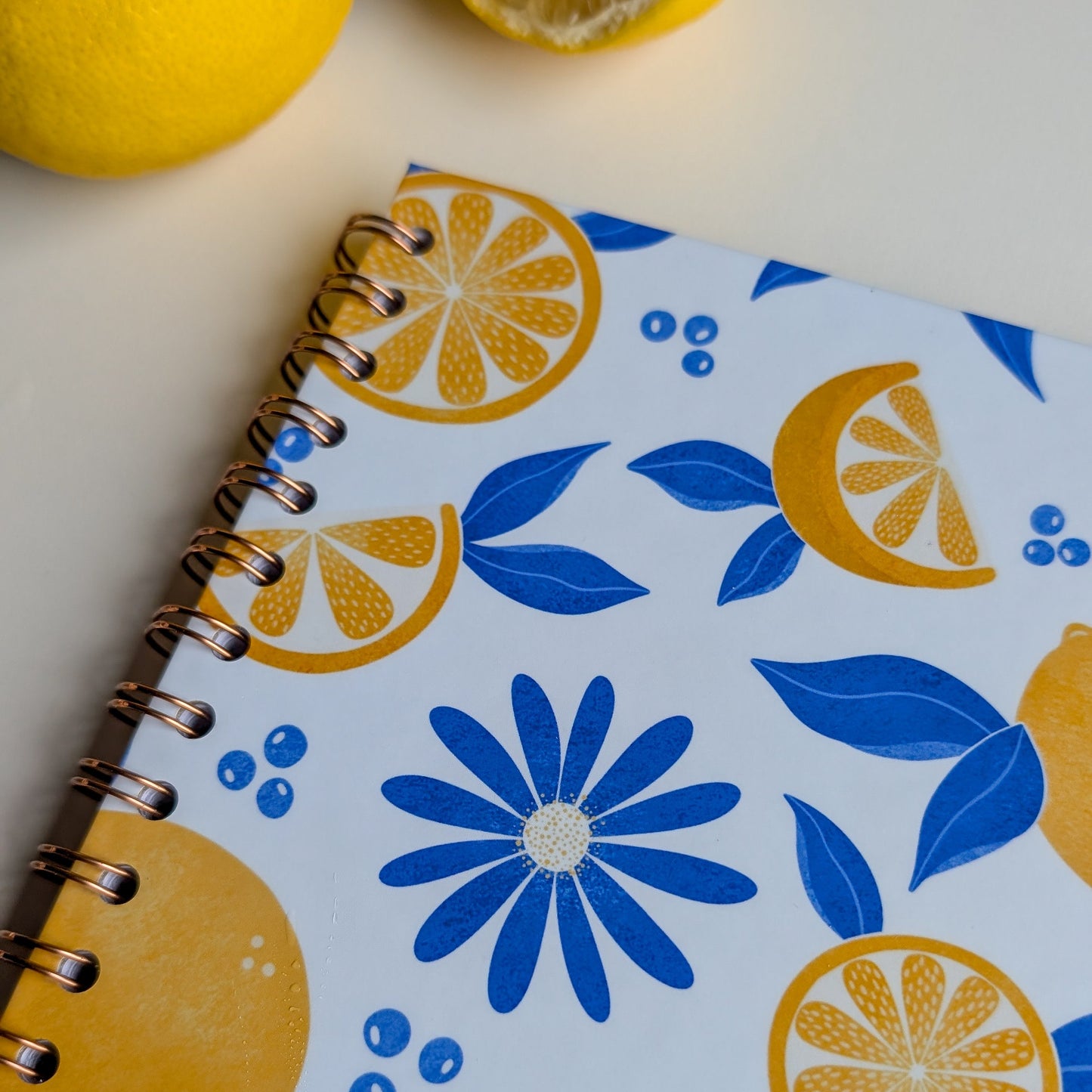 Carnet A5 - Reliure à spirale - Citrons