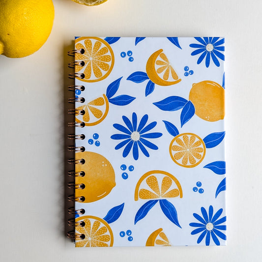 Carnet A5 - Reliure à spirale - Citrons