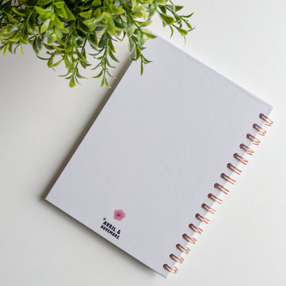 Carnet A5 - Reliure à spirale - Grosses fleurs roses