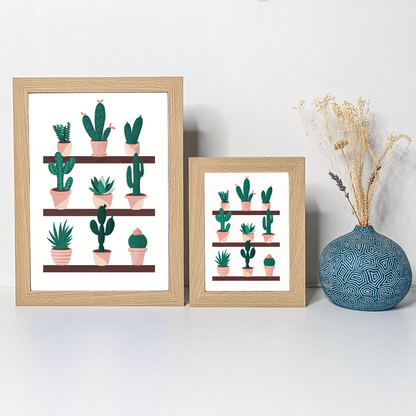 Affiche - Etagère cactus & succulentes