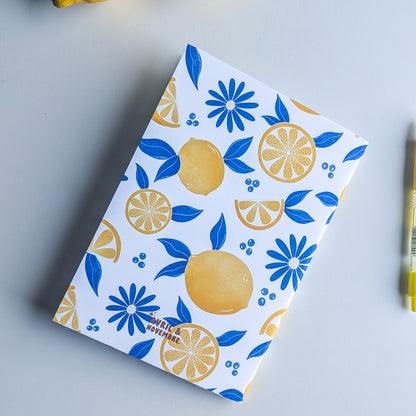 Carnet agrafé ligné -Citrons - A5 ou A6