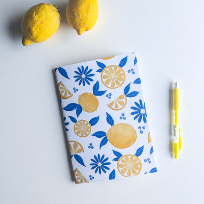 Carnet agrafé ligné -Citrons - A5 ou A6