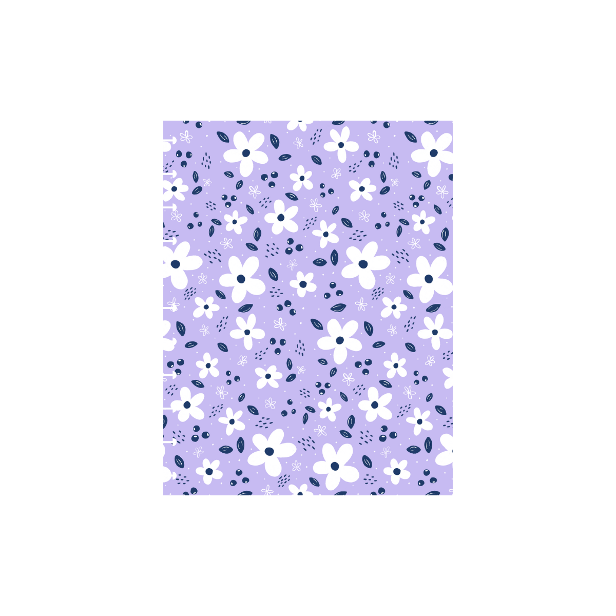 Petites fleurs blanches - fond violet