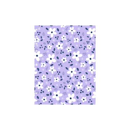 Petites fleurs blanches - fond violet