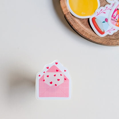 Sticker – Enveloppe & Cœurs