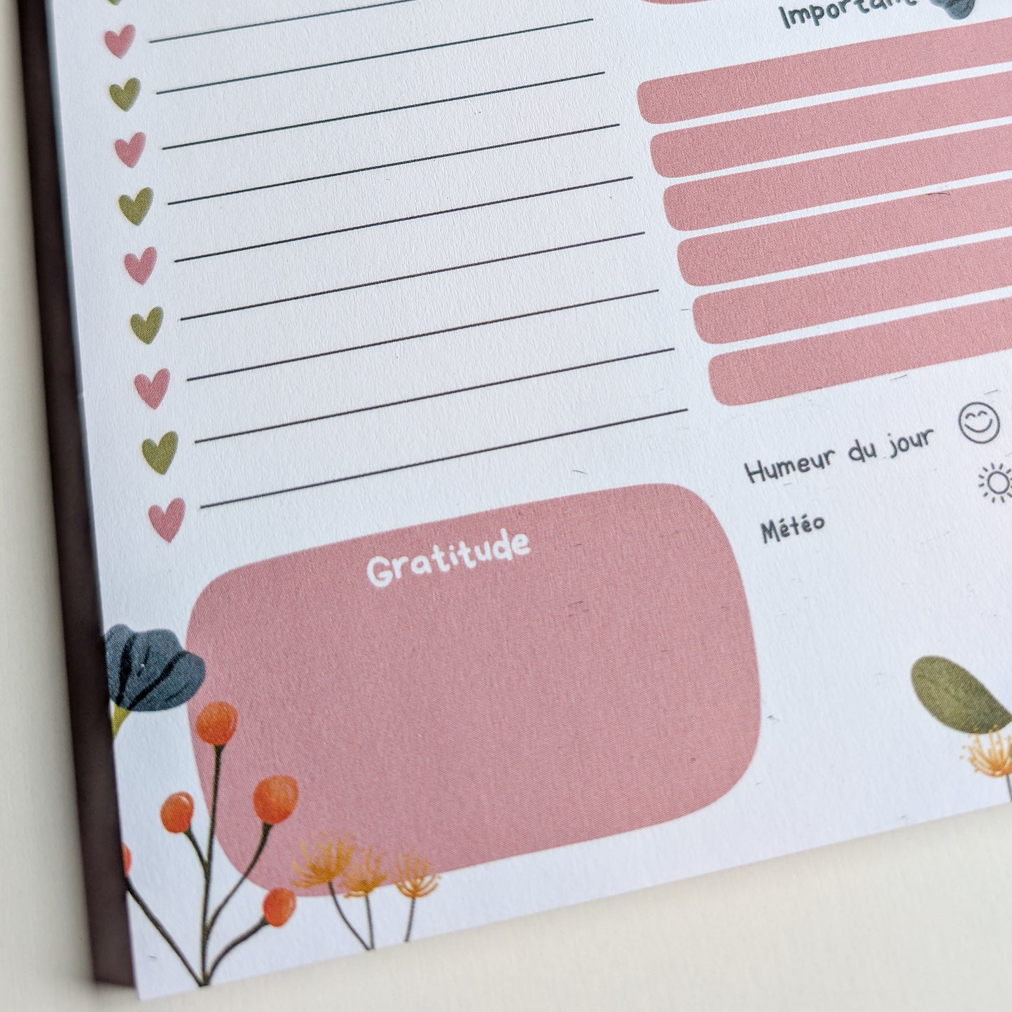 Daily planner A5 - Bouquet Rose & Marine