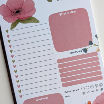 Daily planner A5 - Bouquet Rose & Marine