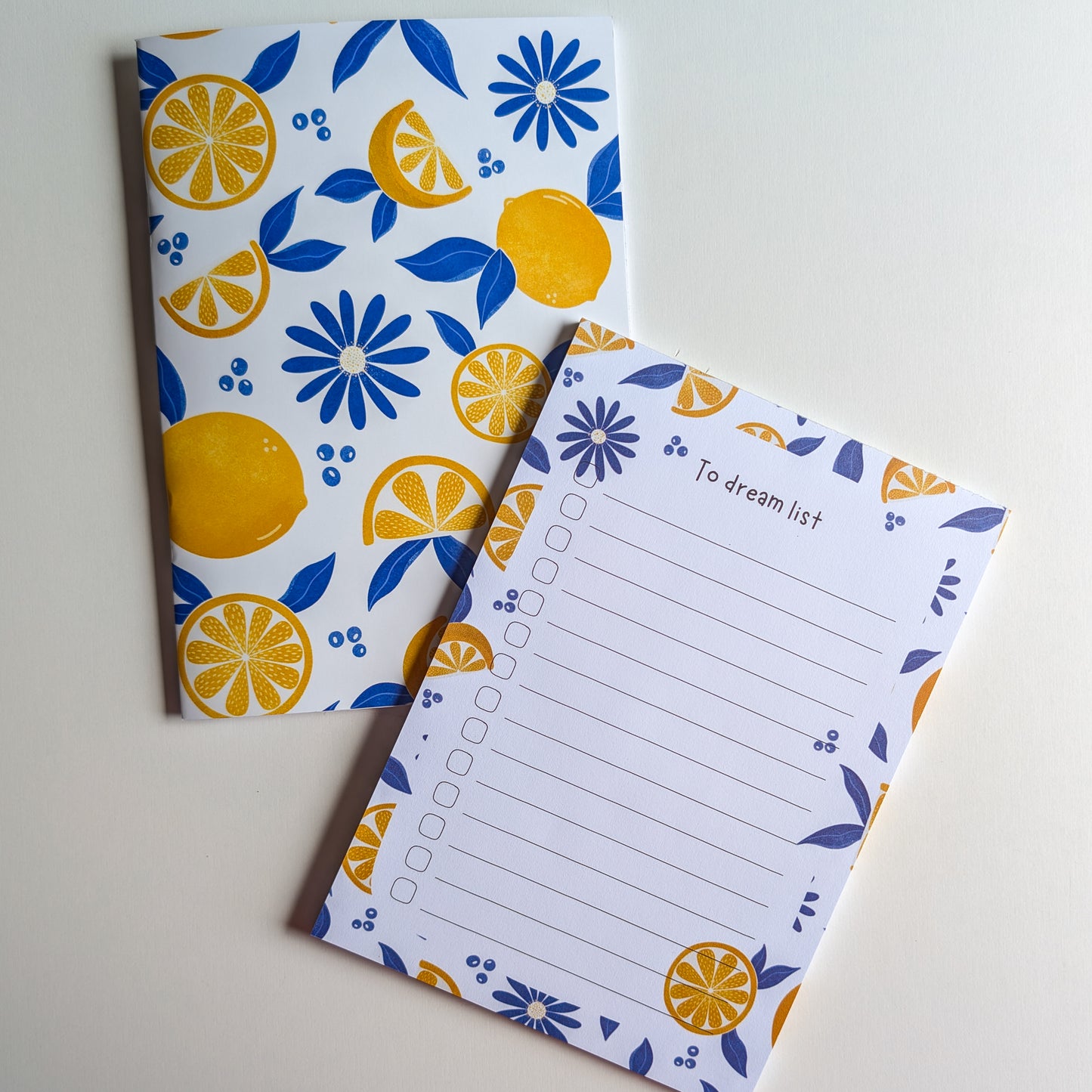 Carnet A5 - Reliure agrafée - Citrons