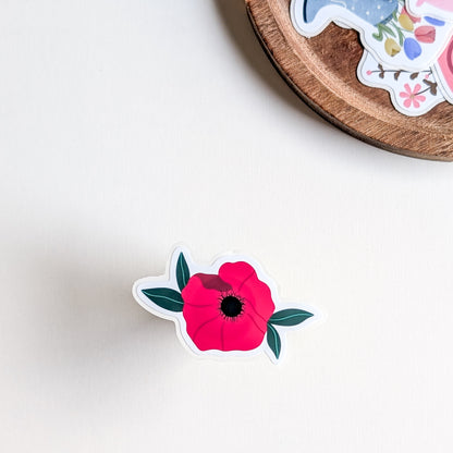 Sticker – Anémone rouge