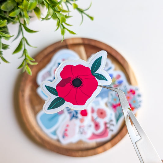 Sticker – Anémone rouge