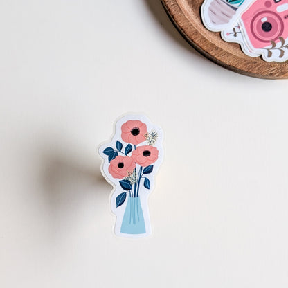 Sticker – Bouquet d'Anémones oranges