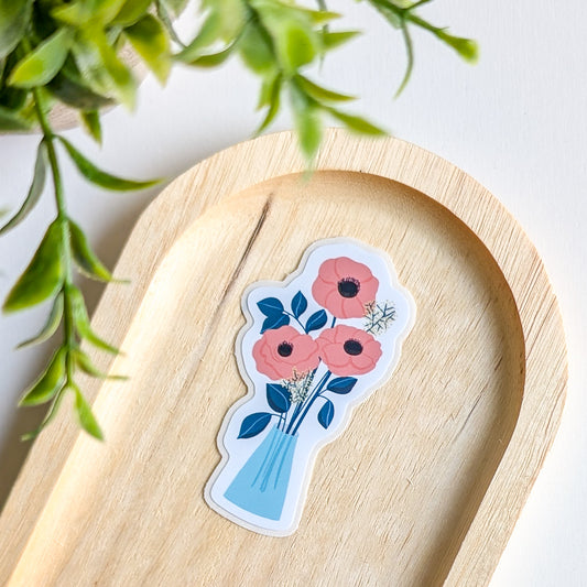 Sticker – Bouquet d'Anémones oranges