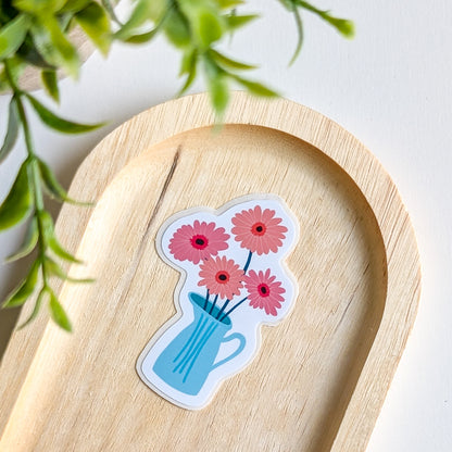 Sticker – Bouquet de marguerites oranges et roses