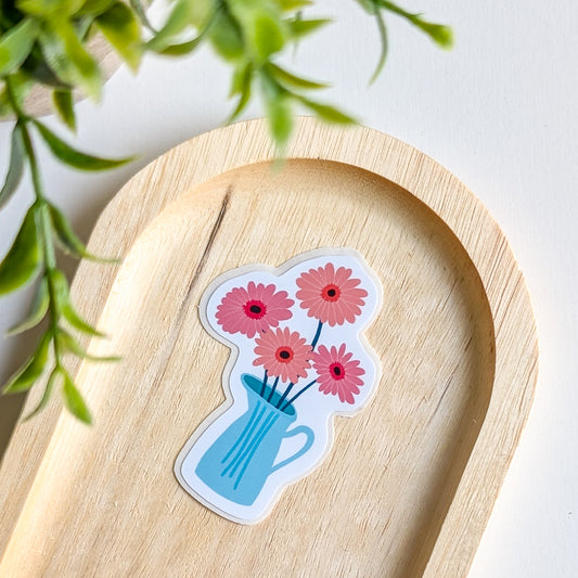 Sticker – Bouquet de marguerites oranges et roses