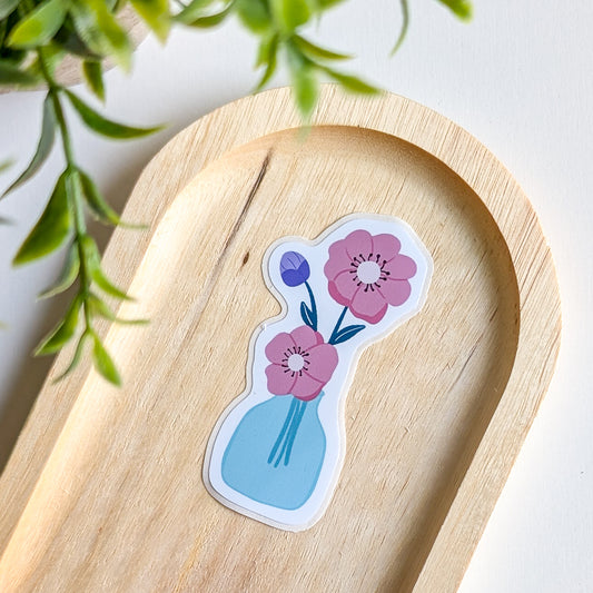 Sticker – Fleurs violettes et roses