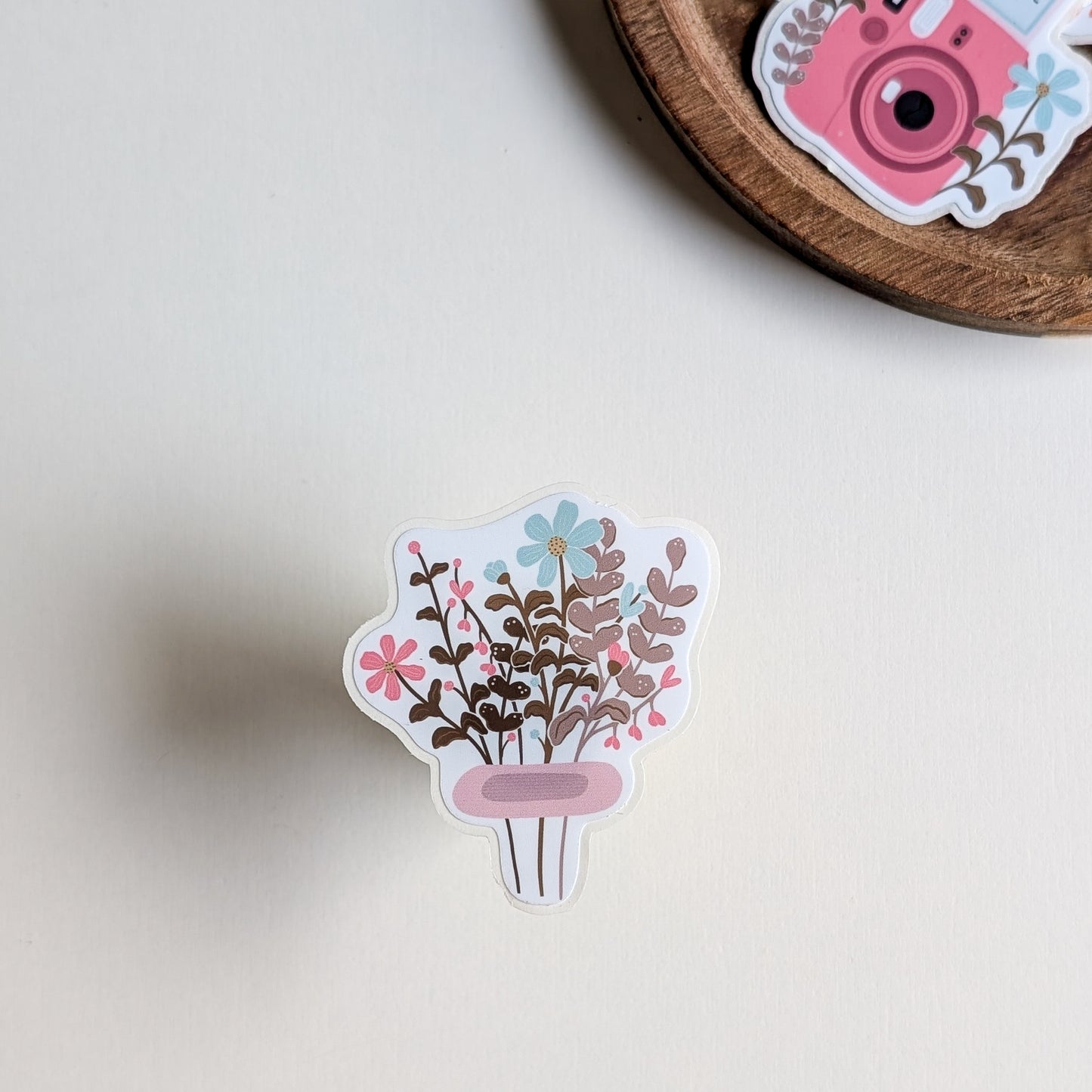 Sticker – Bouquet de fleurs menthe & rose