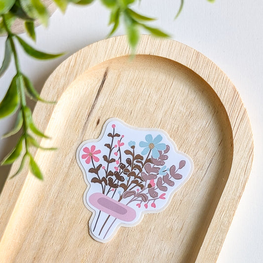 Sticker – Bouquet de fleurs menthe & rose