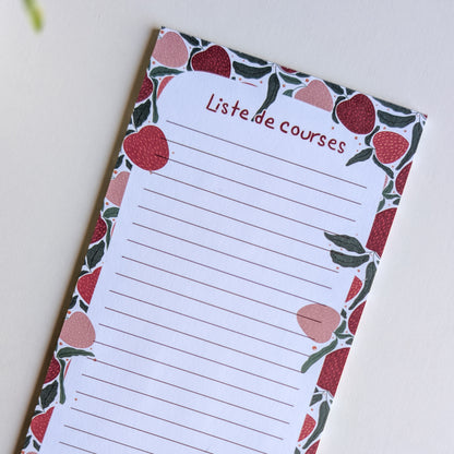 Liste de courses 10x21 cm - Fraises