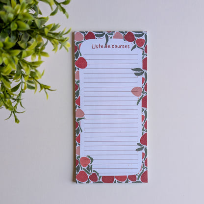 Liste de courses 10x21 cm - Fraises