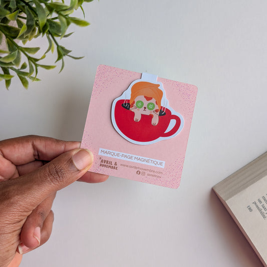 Marque-Page Magnétique – Chat-puccino