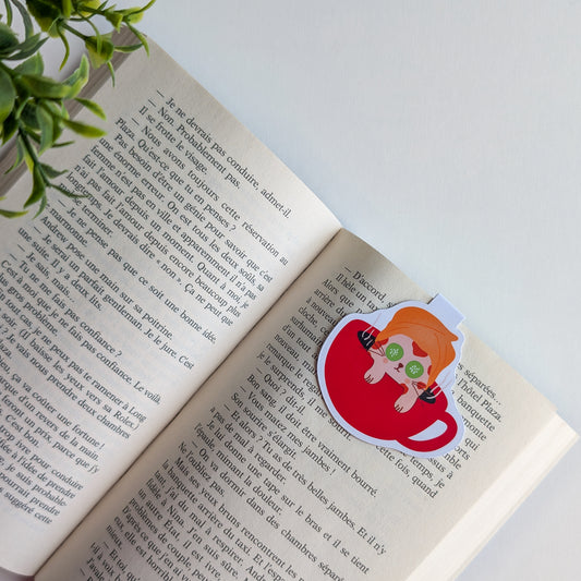 Marque-Page Magnétique – Chat-puccino