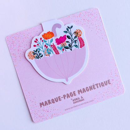 Marque-Page Magnétique – Parapluie Fleuri