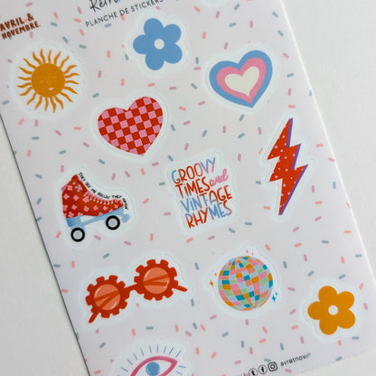 Planche de Stickers Thème Rétro