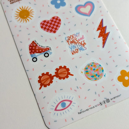 Planche de Stickers Thème Rétro
