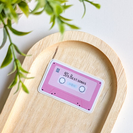 Sticker – Cassette rétro “90’s Best Songs”