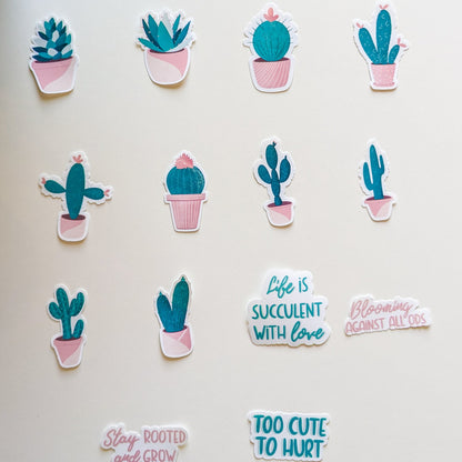 Stickers thème cactus et succulentes