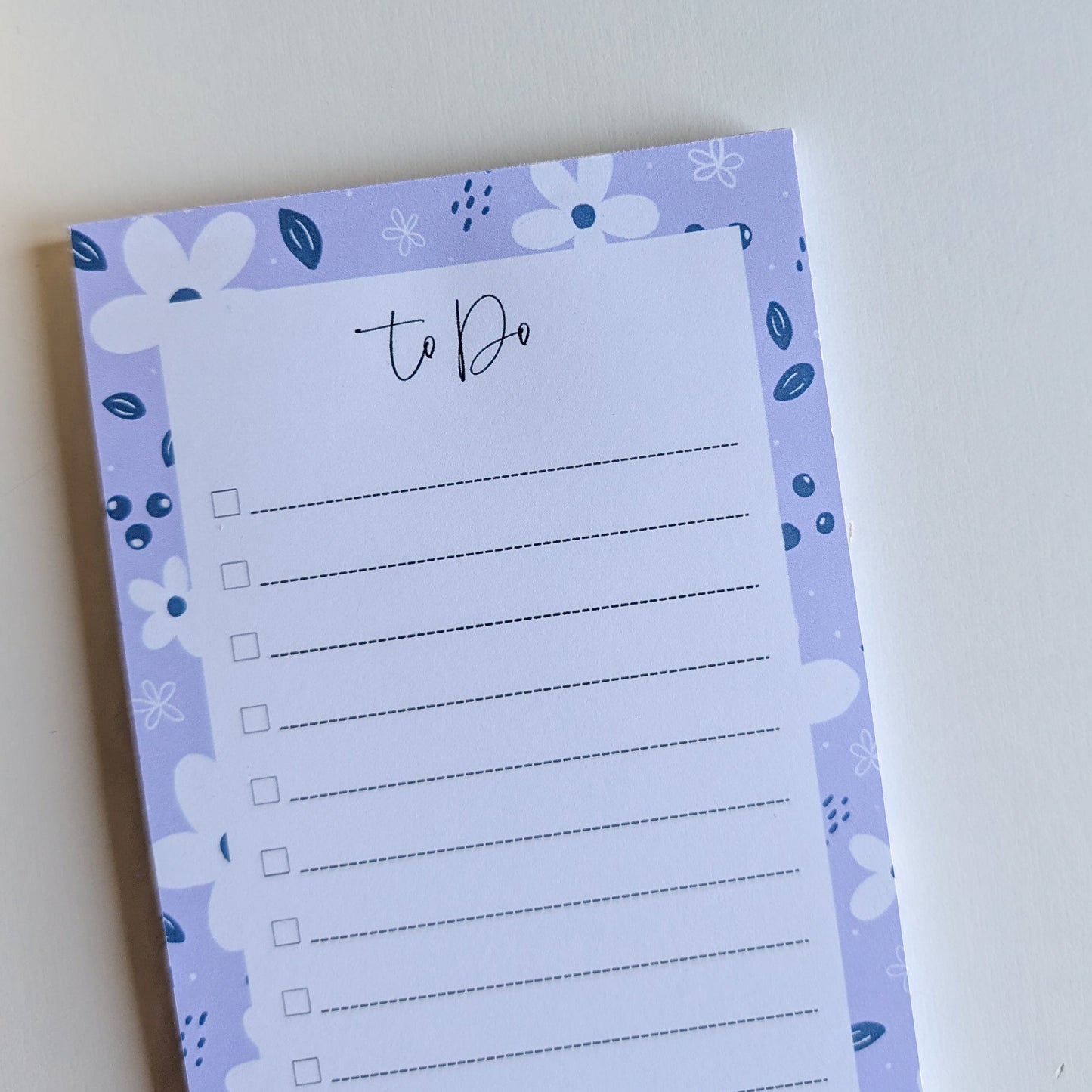 To-Do List 10x21 cm - Petites fleurs blanches - Violet