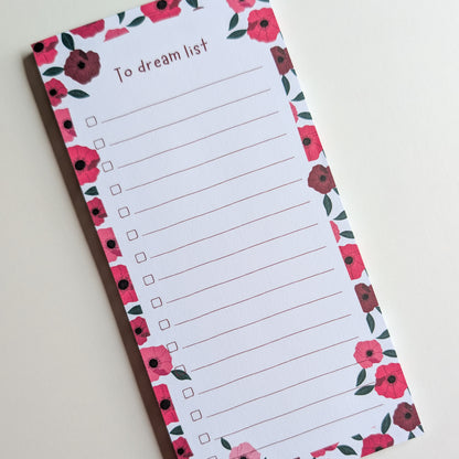 To Dream List 10x21 cm - Anémones roses et rouges