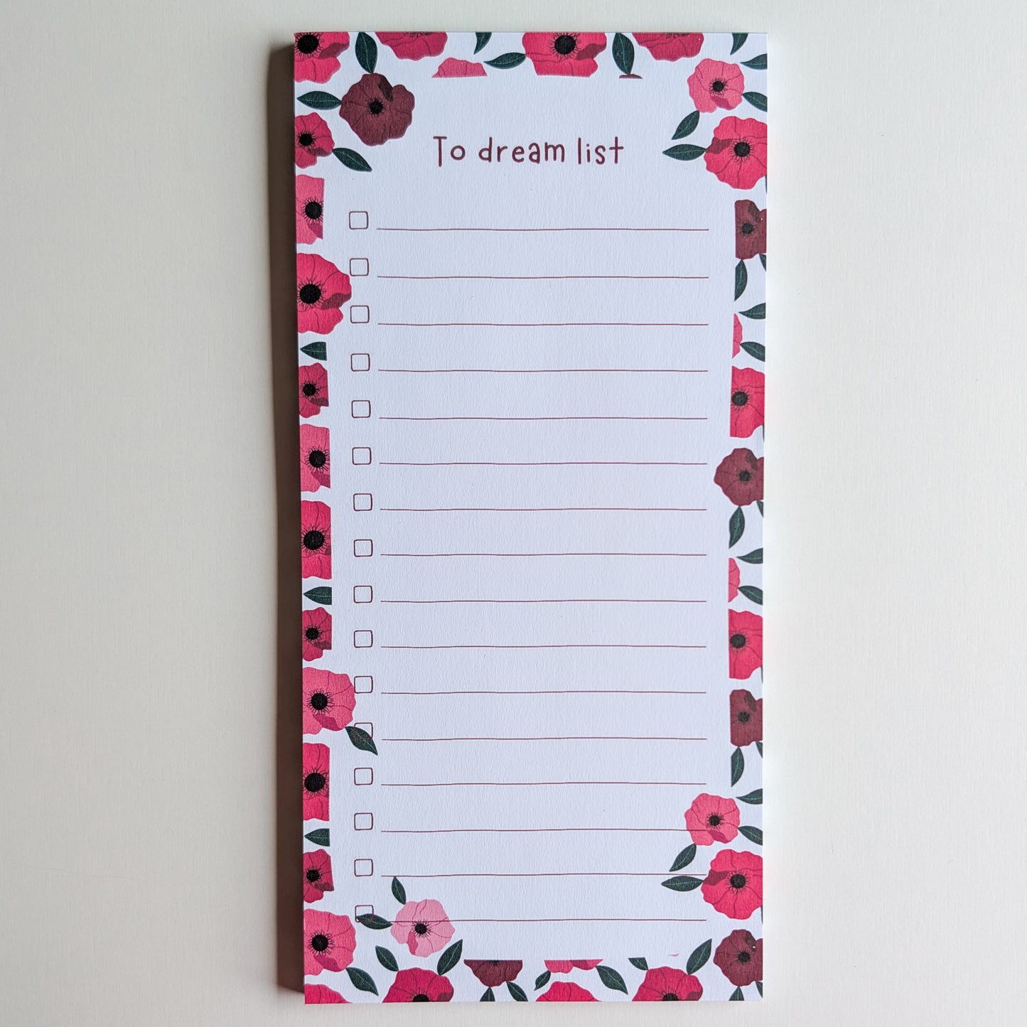 To Dream List 10x21 cm - Anémones roses et rouges