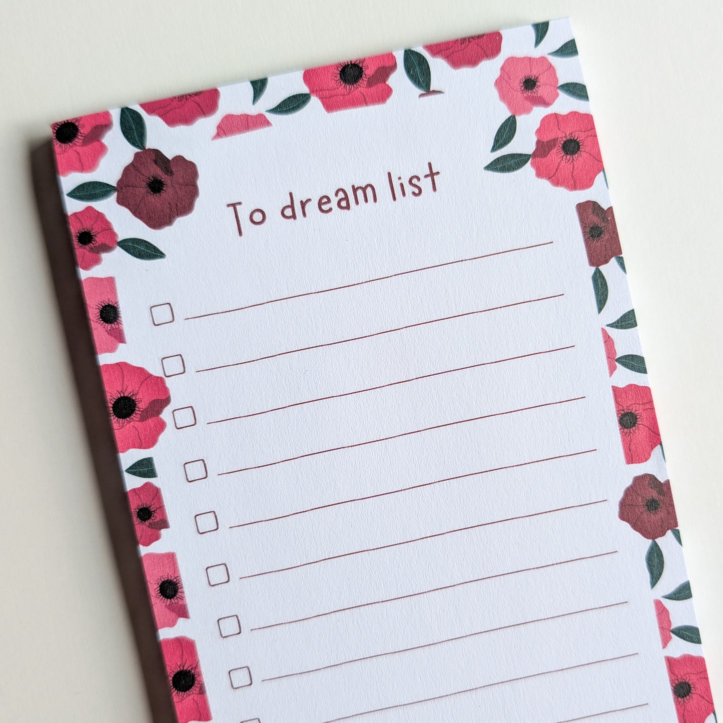 To Dream List 10x21 cm - Anémones roses et rouges