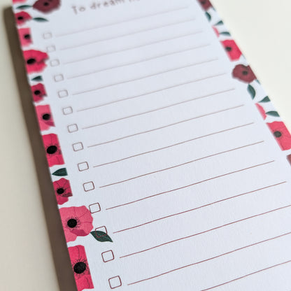 To Dream List 10x21 cm - Anémones roses et rouges