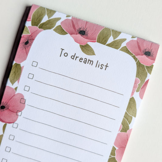 To Dream List 10x21 cm - Fleurs Roses